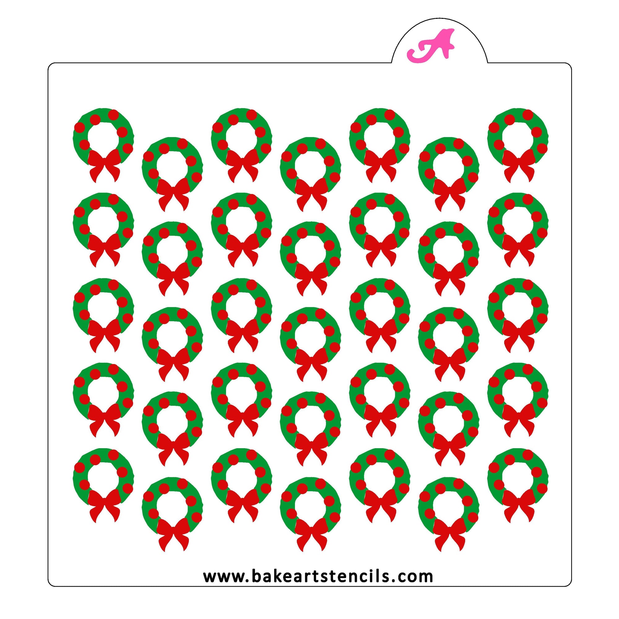 Christmas Wreath Pattern Stencil Set bakeartstencil