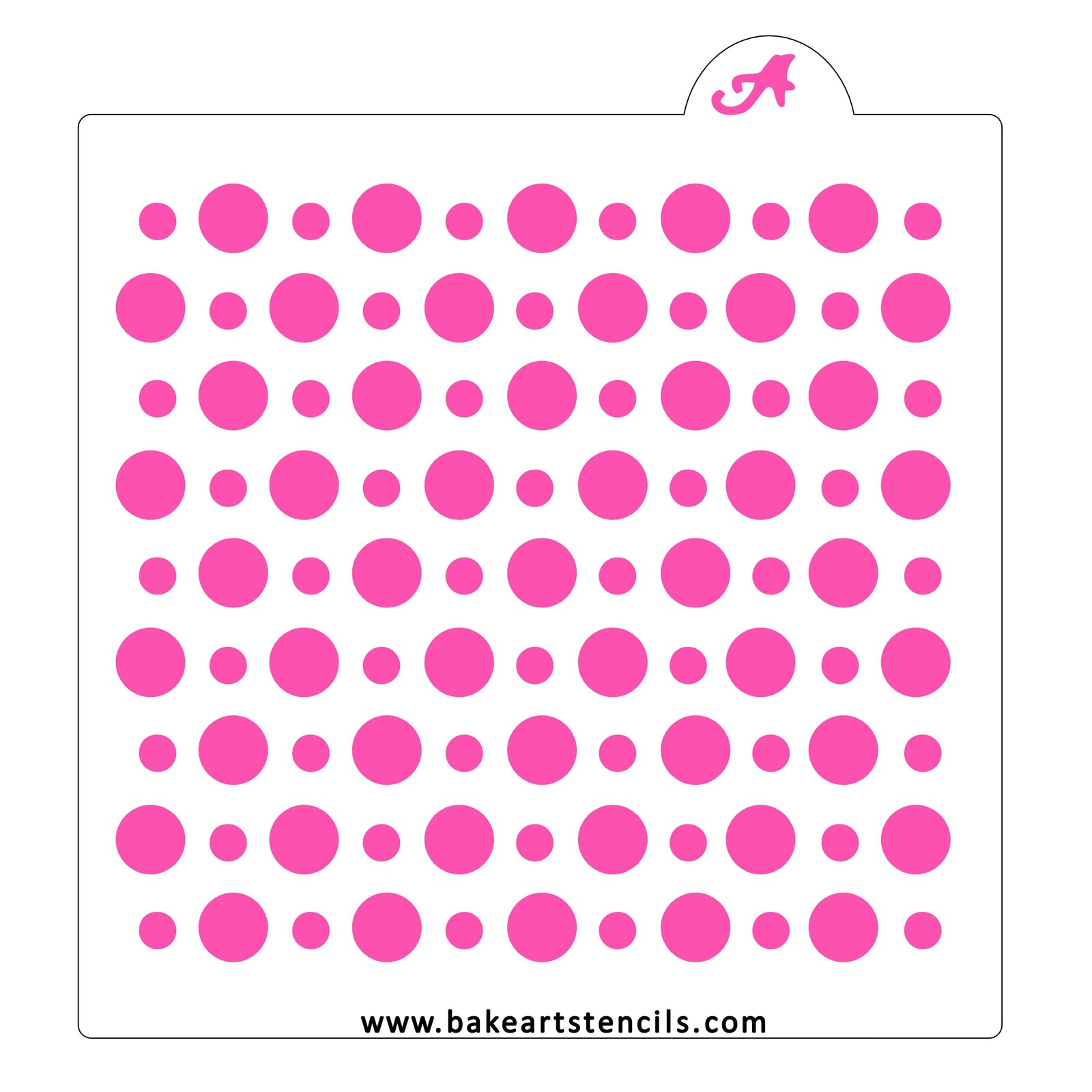 Circle & Dots Pattern Stencil bakeartstencil