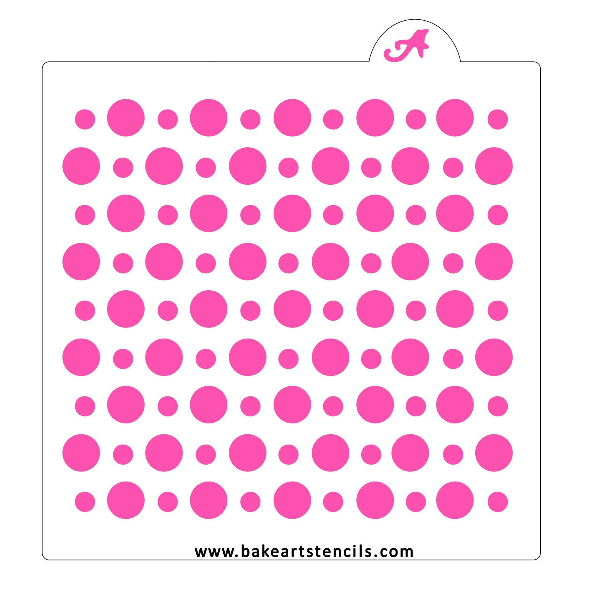 Circle & Dots Pattern Stencil bakeartstencil