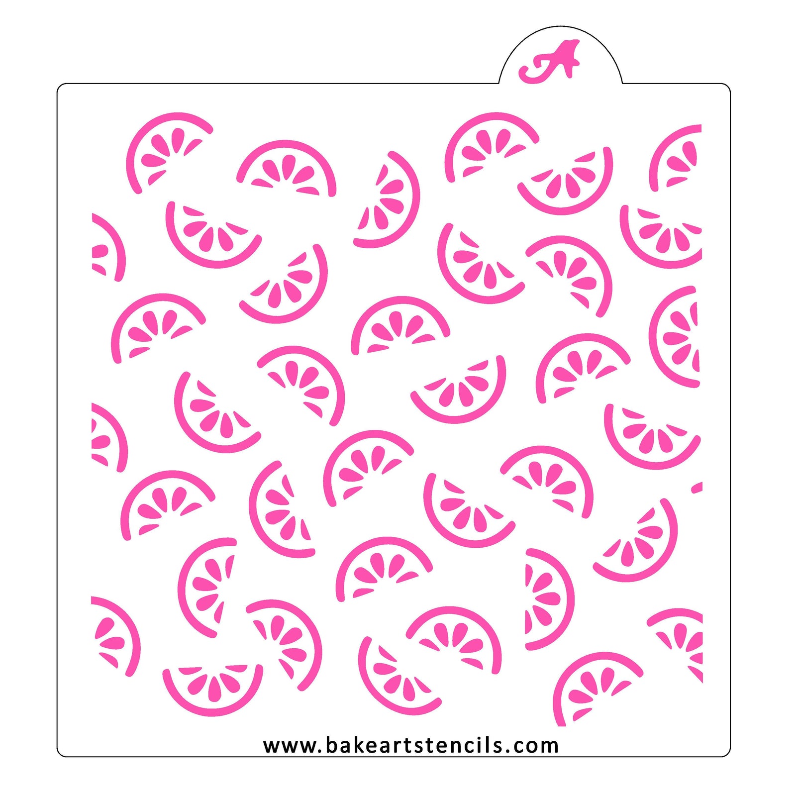 Citrus Slice Pattern Stencil bakeartstencil