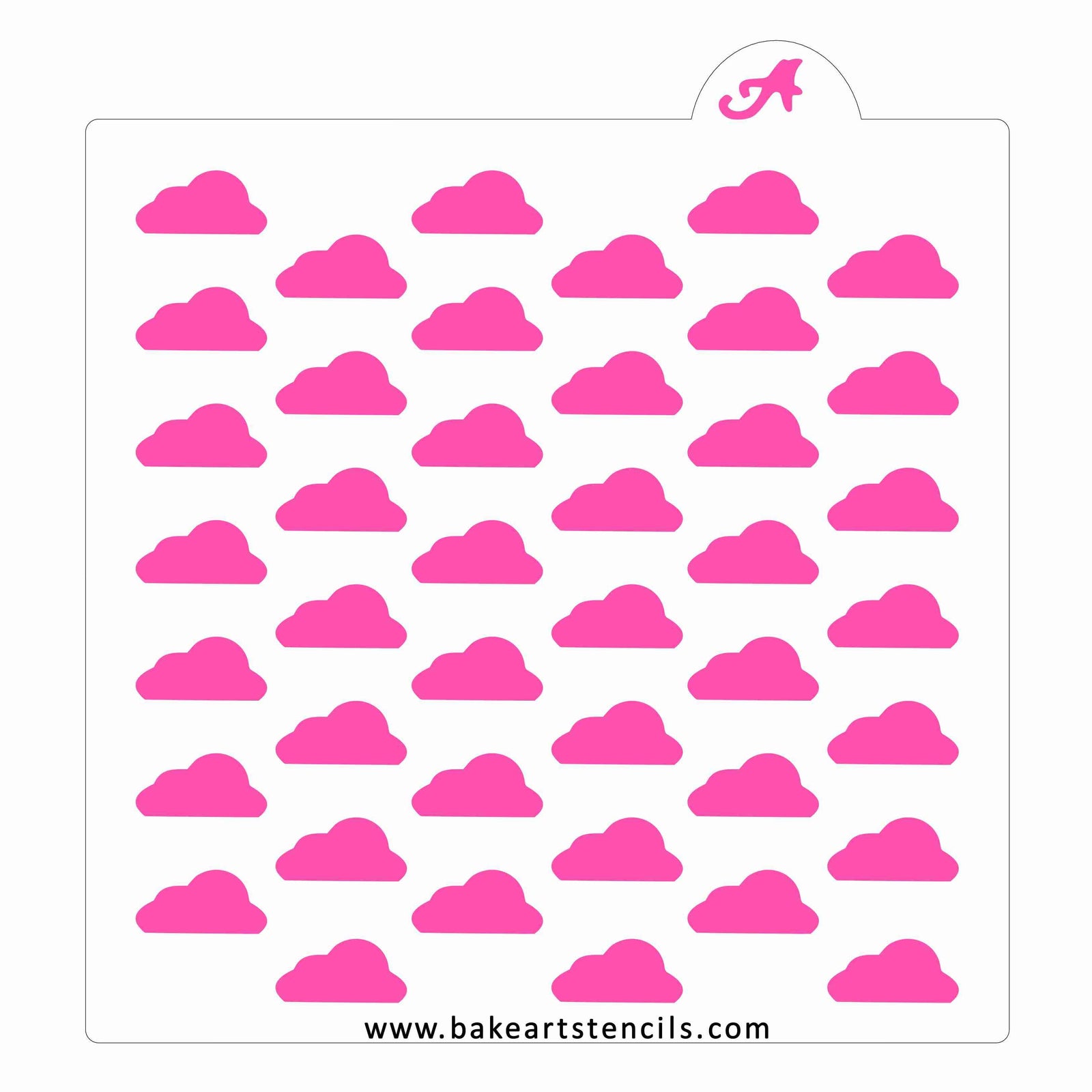 Clouds Pattern Cookie Stencil bakeartstencil