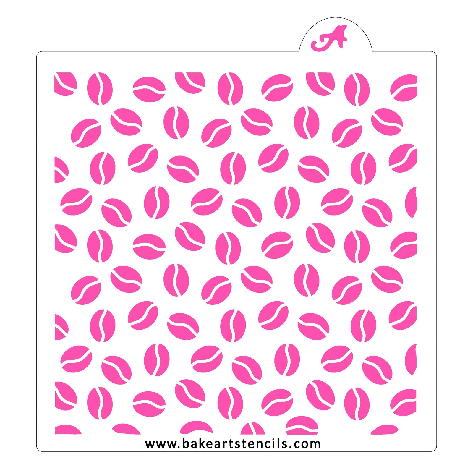 Coffee Beans Pattern Cookie Stencil bakeartstencil