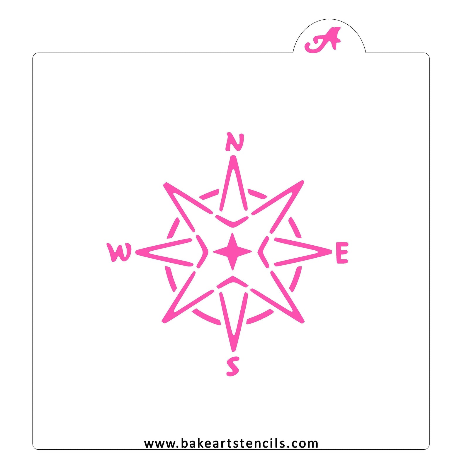 Compass Rose Cookie Stencil bakeartstencil