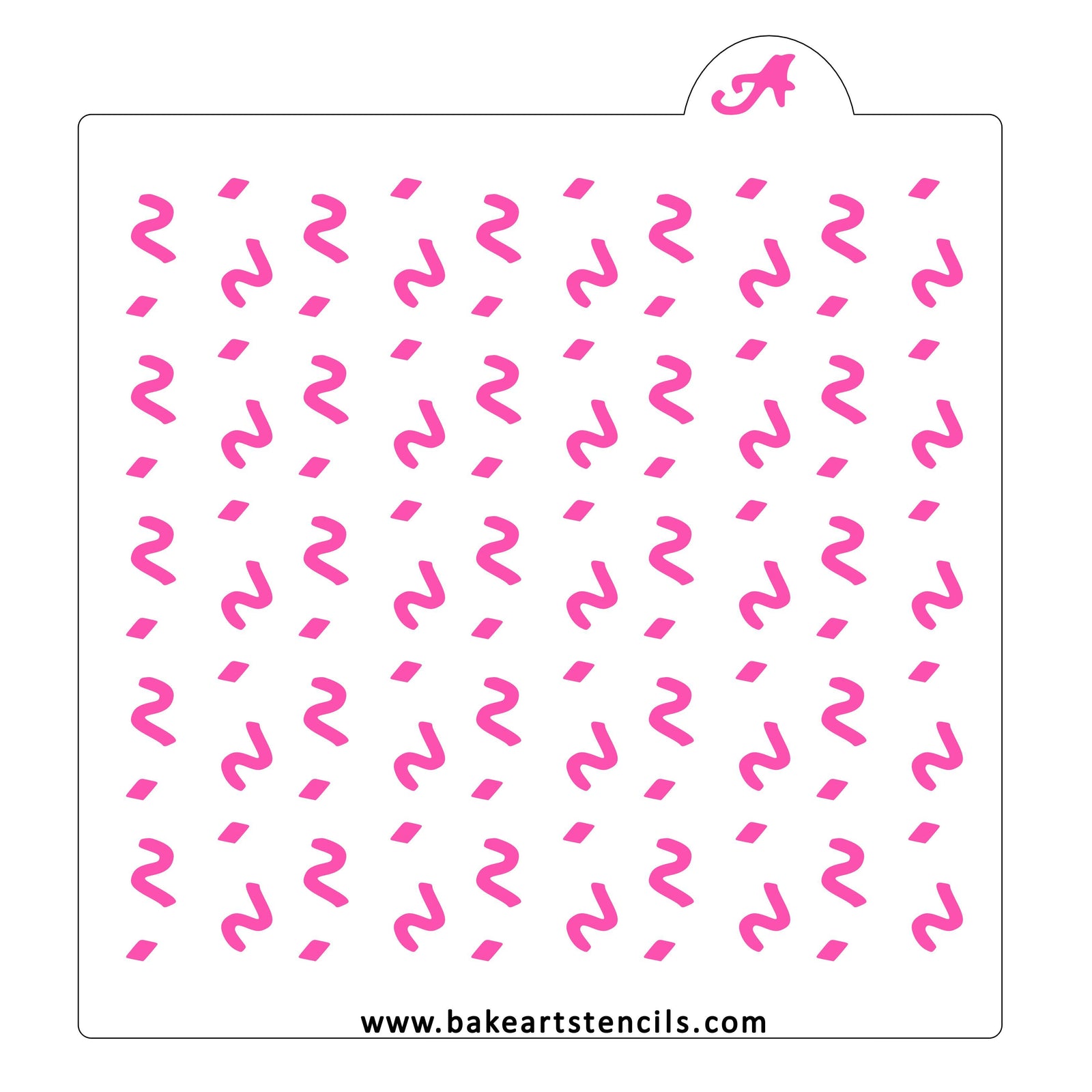 Confetti and Streamers Pattern Stencil bakeartstencil