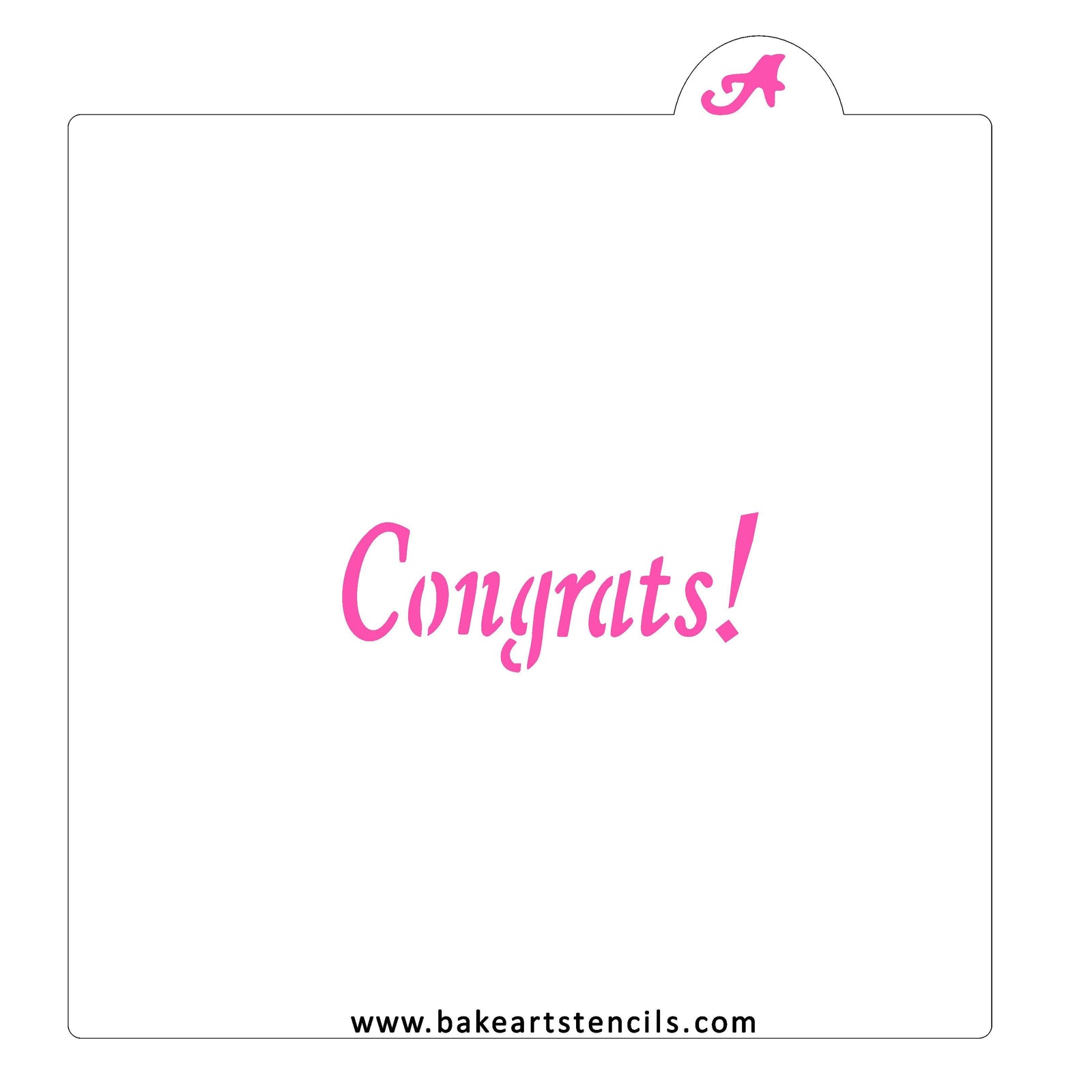 Congrats Cookie Stencil bakeartstencil