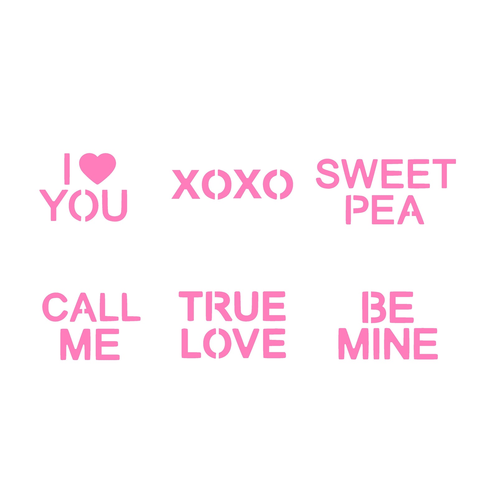 Conversation Hearts Cookie Stencil Set bakeartstencil