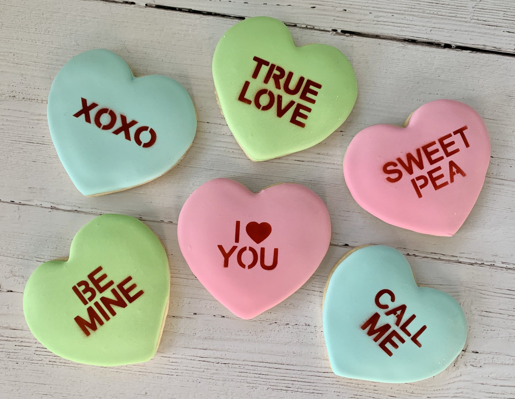 Valentines Tic Tac Toe Cookie Decorating Set - bakeartstencils