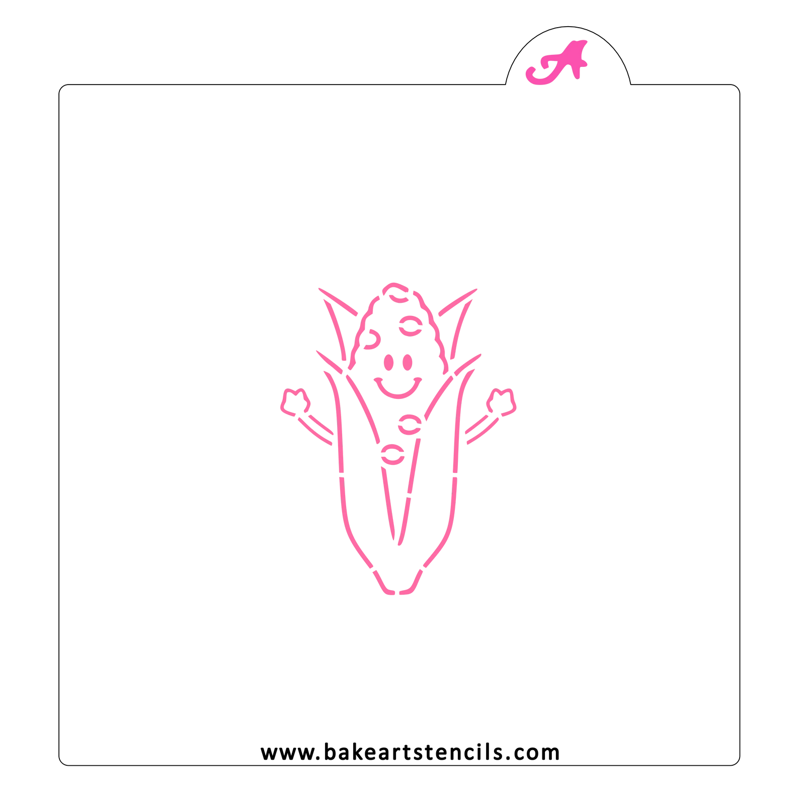 Corn PYO Cookie Stencli bakeartstencil