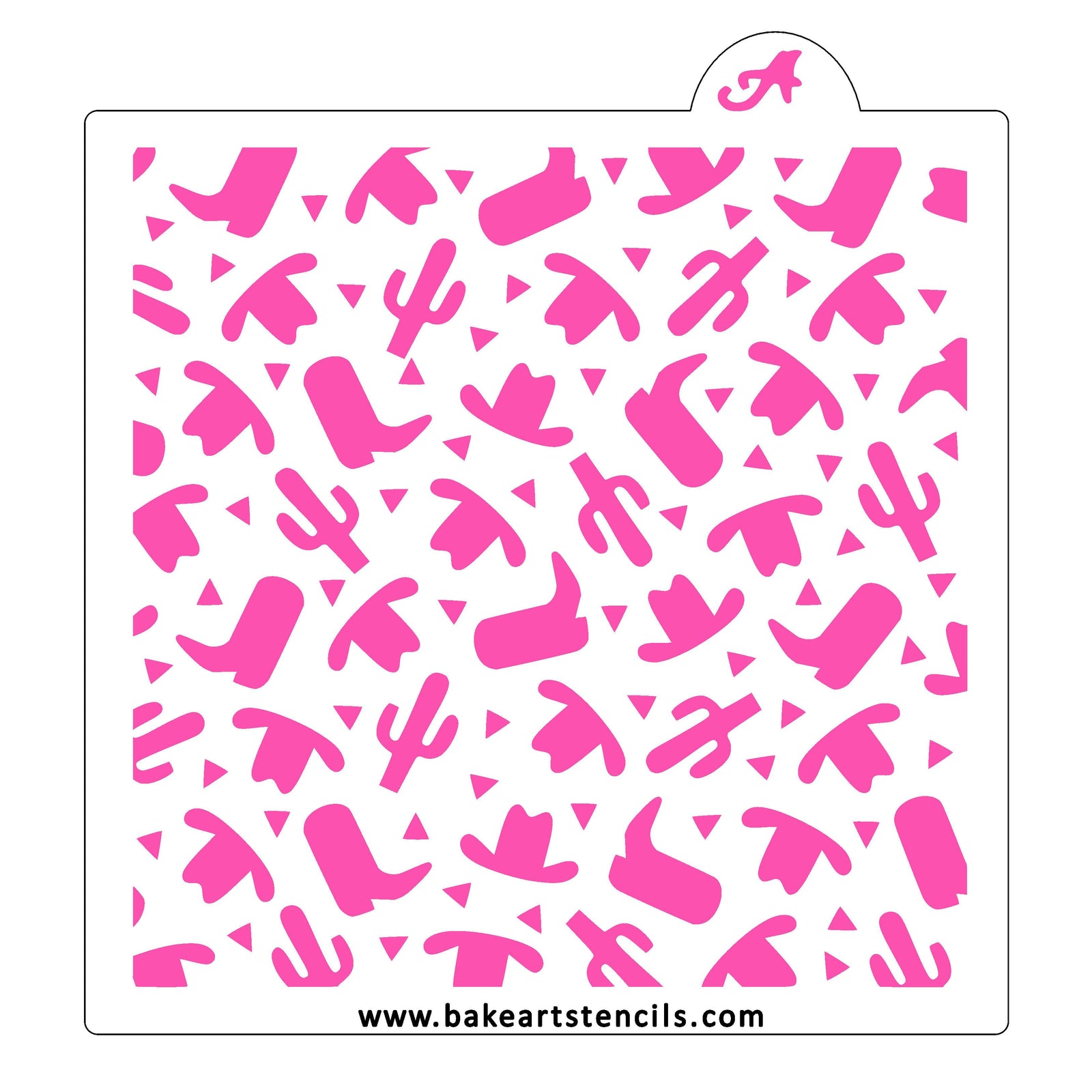 Cowboy Pattern Cookie Stencil bakeartstencil