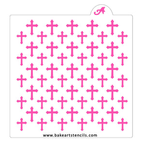 Crosses Pattern Cookie Stencil bakeartstencil
