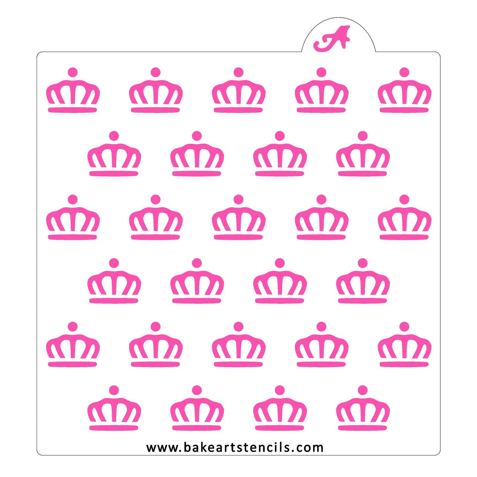 Crown Pattern Cookie Stencil bakeartstencil