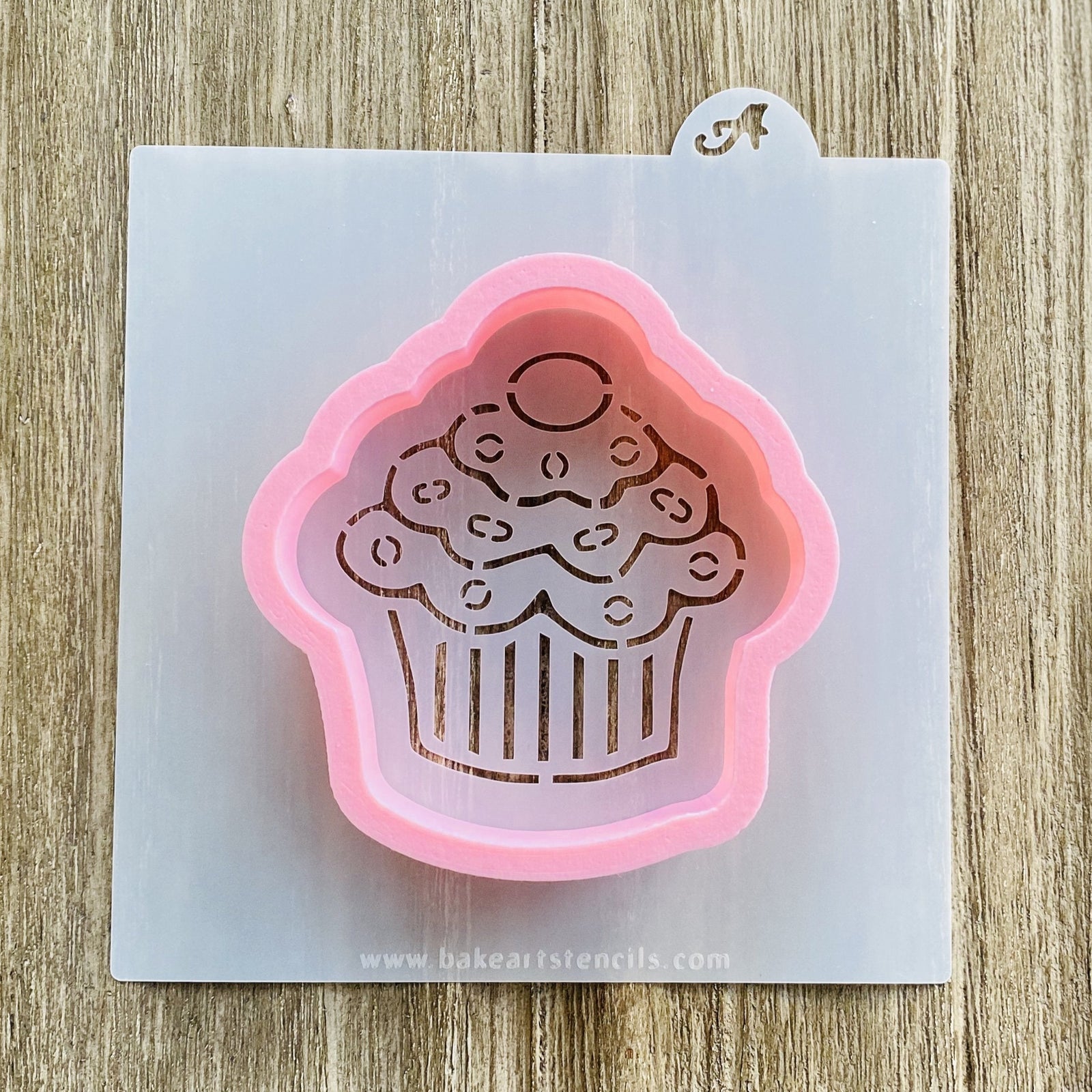 Cupcake PYO Cookie Stencil with Cutter bakeartstencil