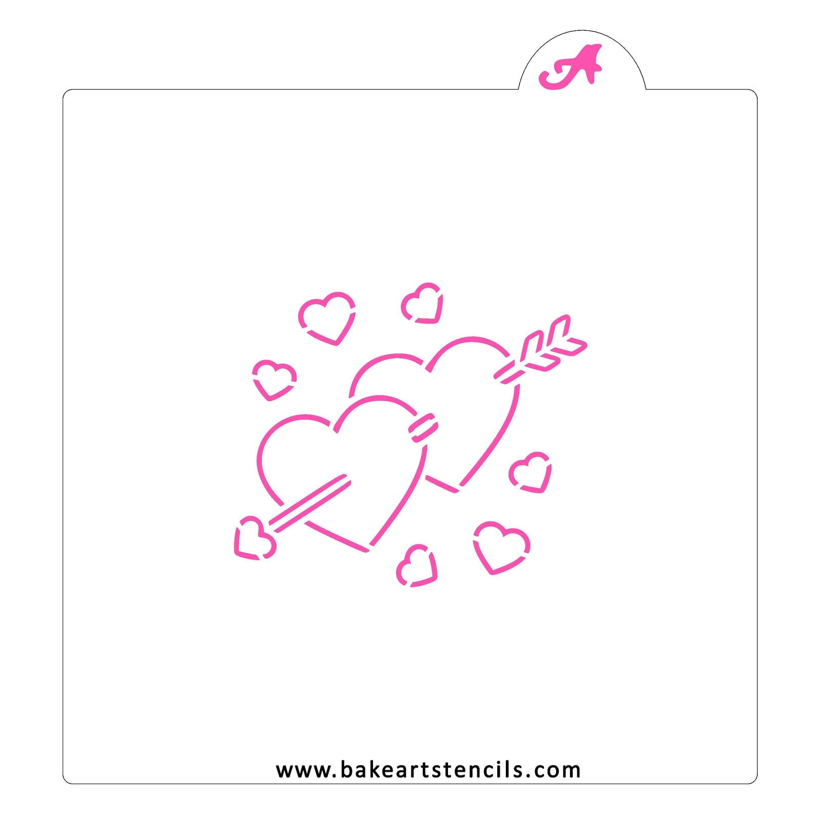 Cupid's Arrow PYO Stencil bakeartstencil