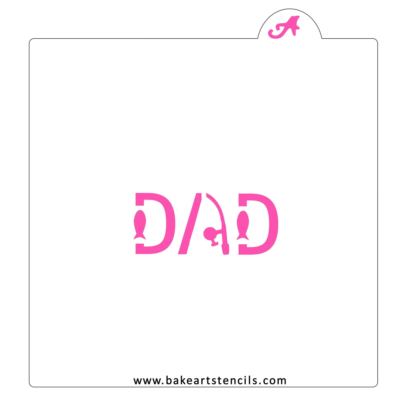 Dad Fishing Cookie Stencil bakeartstencil