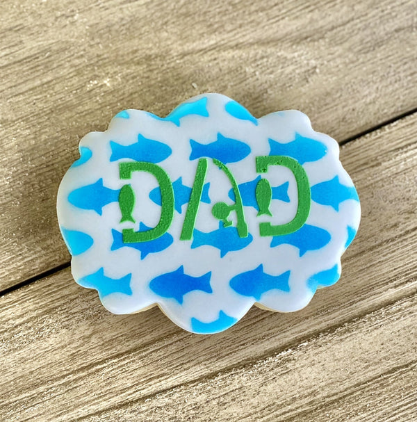 Dad Fishing Cookie Stencil | Fathers Day Stencil - bakeartstencils
