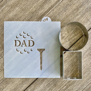 Dad Golf Cookie Stencil and Cutter Set bakeartstencil