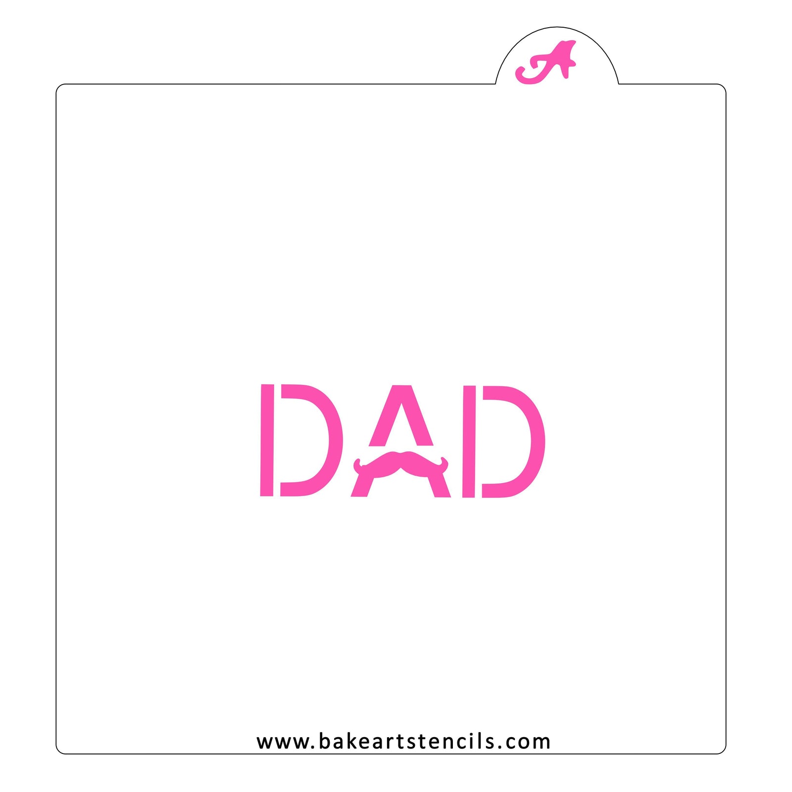 Dad Mustache Cookie Stencil bakeartstencil