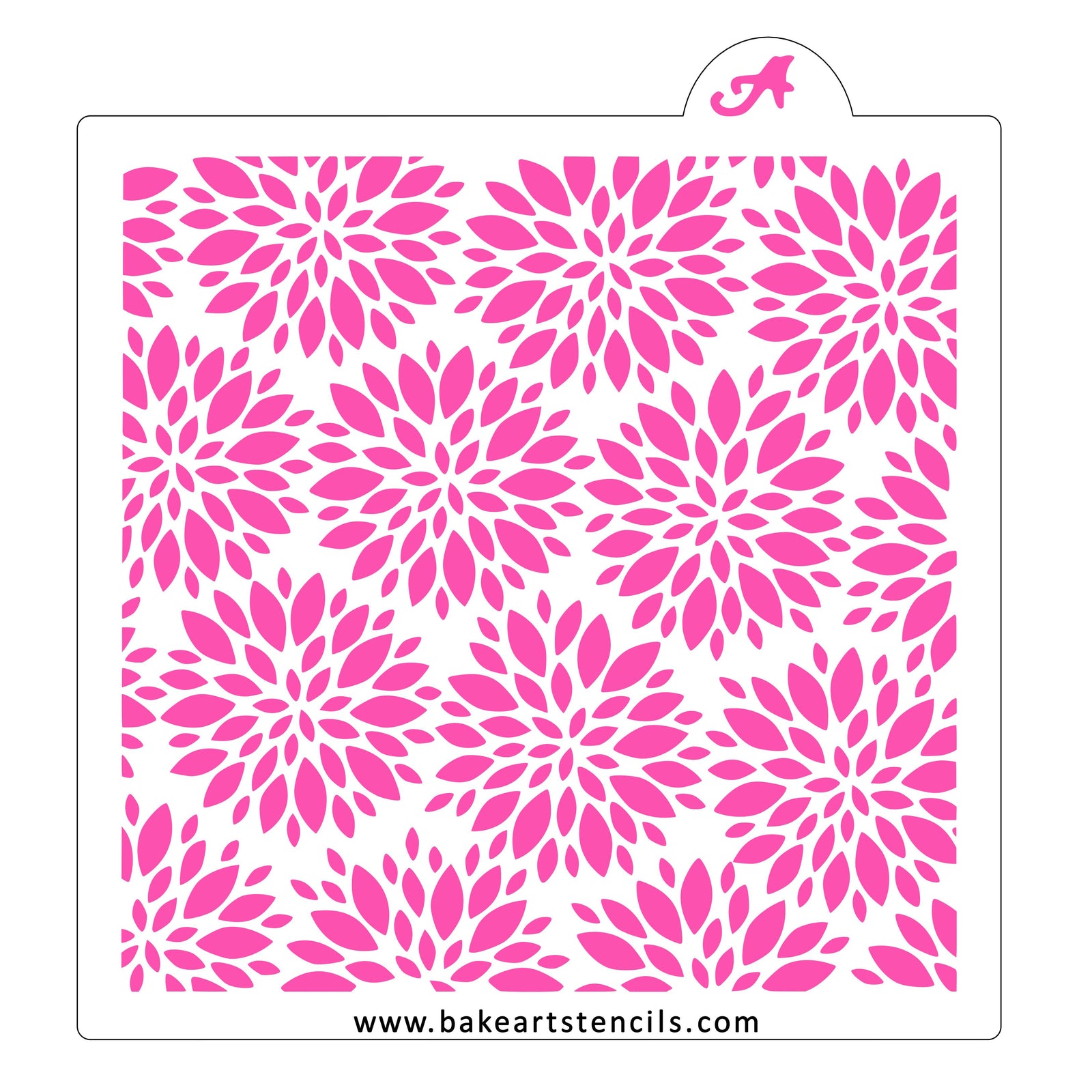 Dahlia Flowers Pattern Stencil bakeartstencil