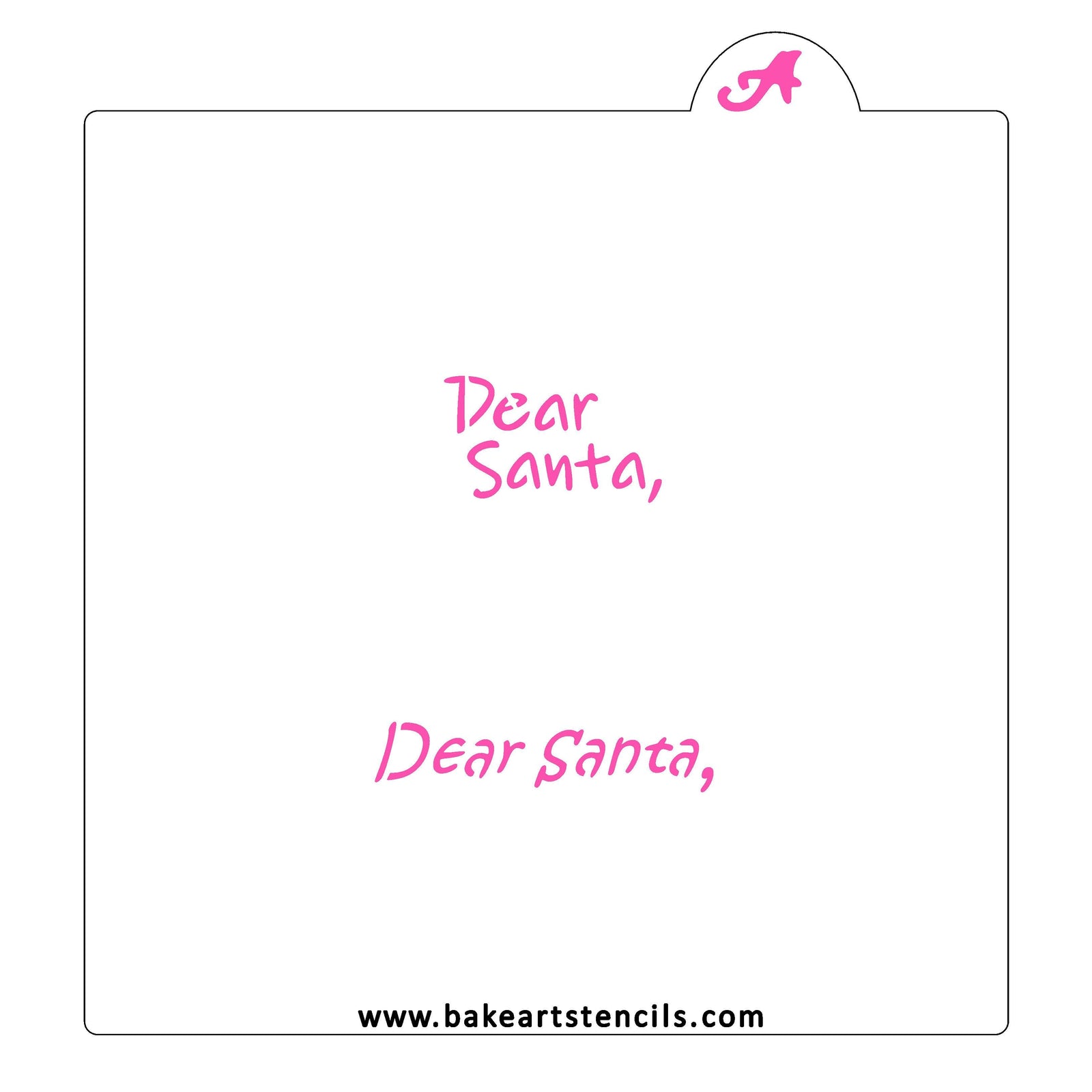 Dear Santa Cookie Stencil, a sweet design for decorating Christmas Cookies.