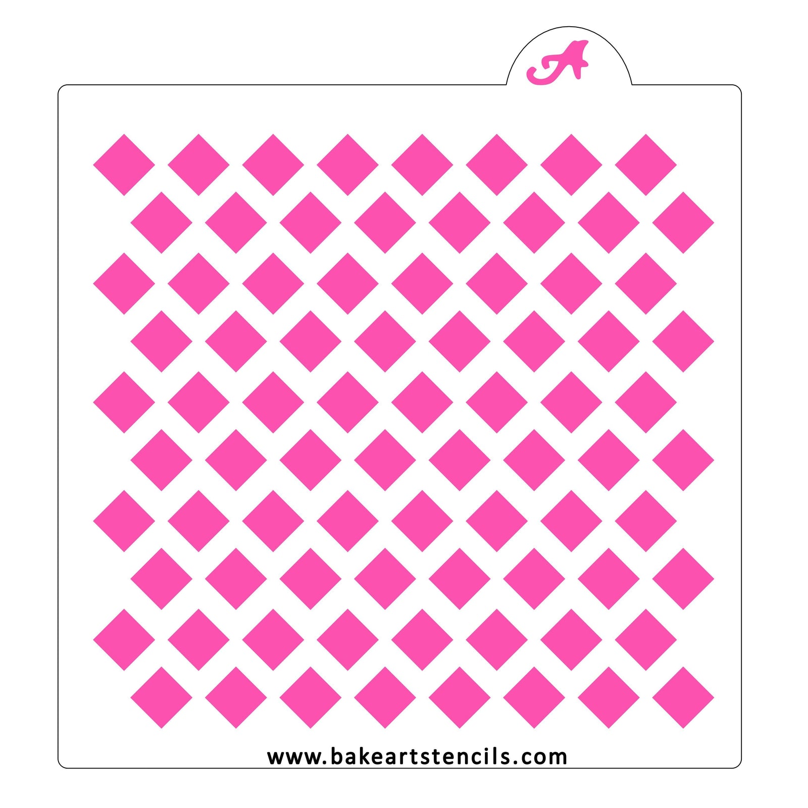 Diamond Offset Pattern Stencil bakeartstencil