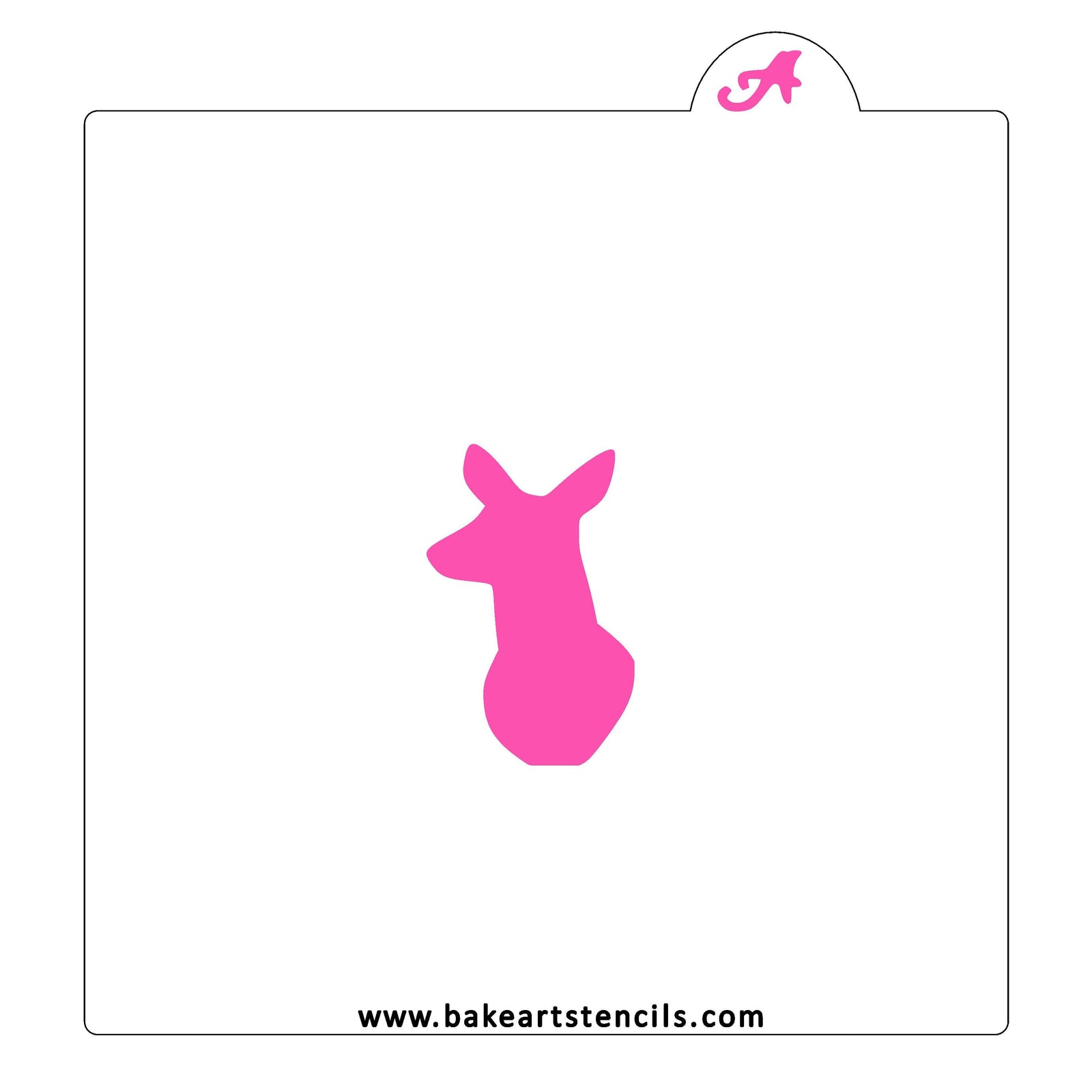 Doe Deer Head Stencil bakeartstencil