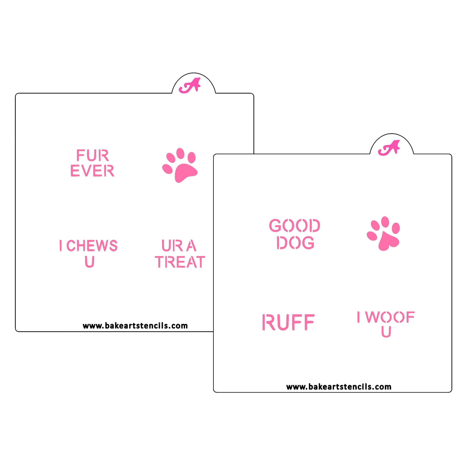 Dog Lovers Conversation Hearts Stencil bakeartstencil