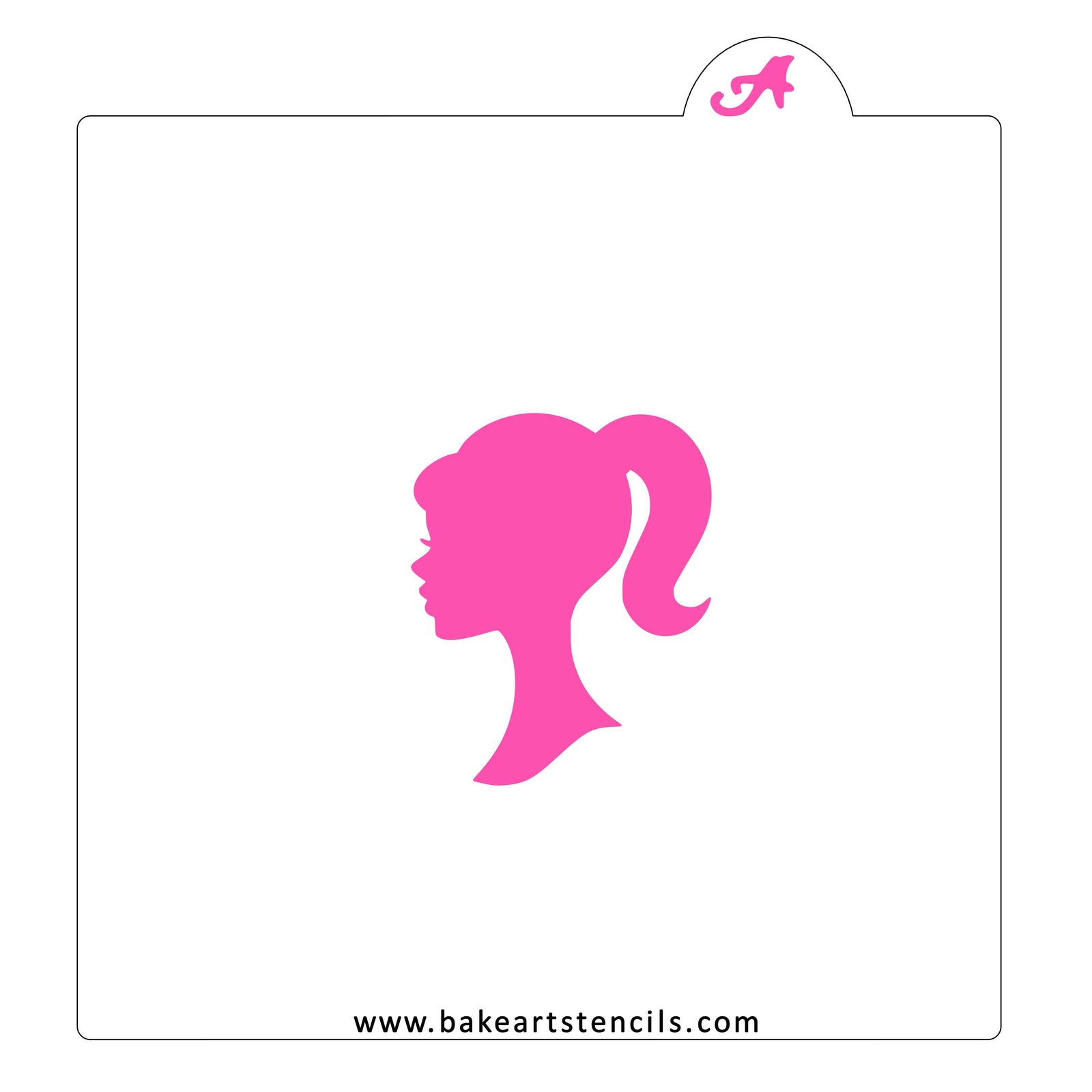 Doll Head Silhouette Stencil bakeartstencil