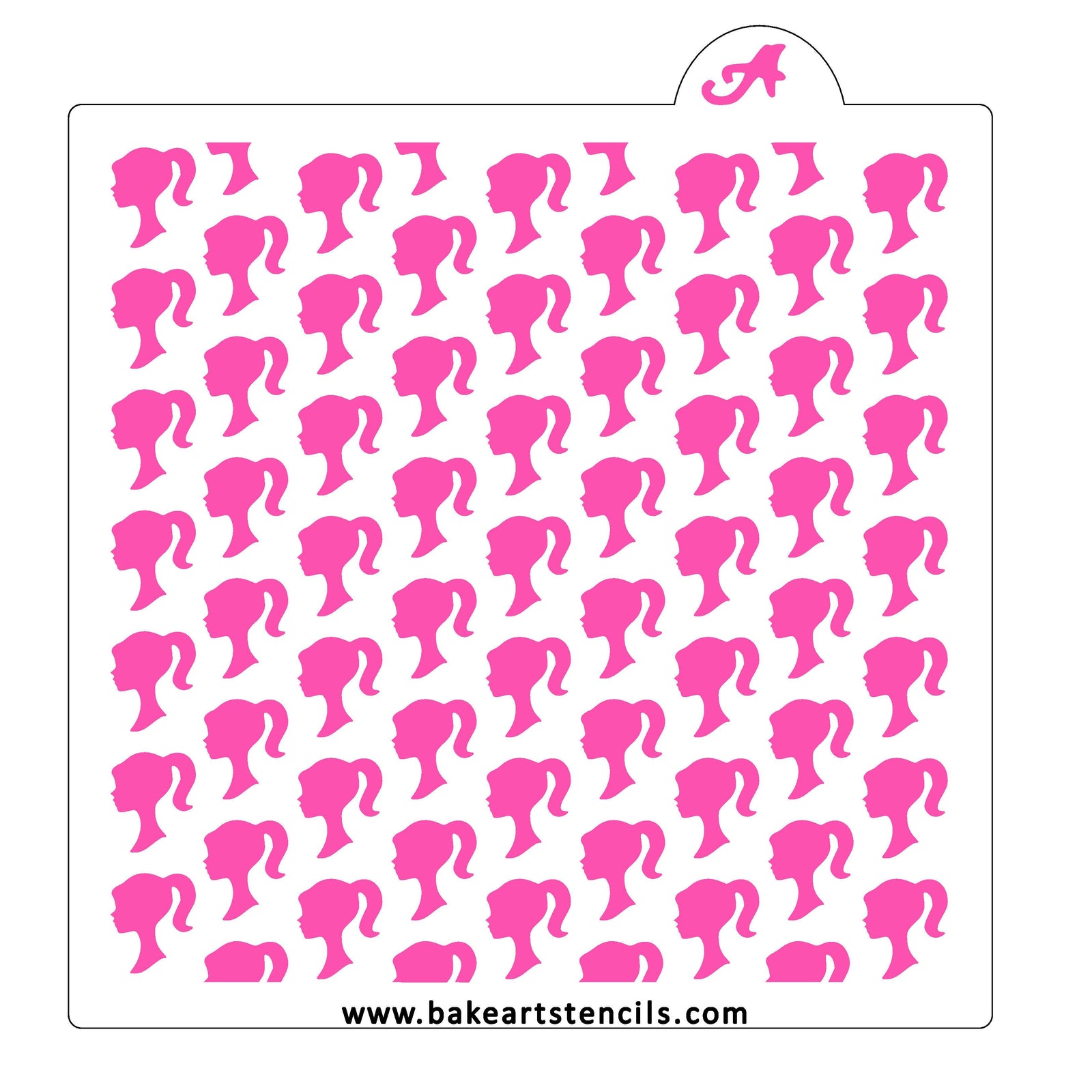 Doll Heads Pattern Cookie Stencil bakeartstencil
