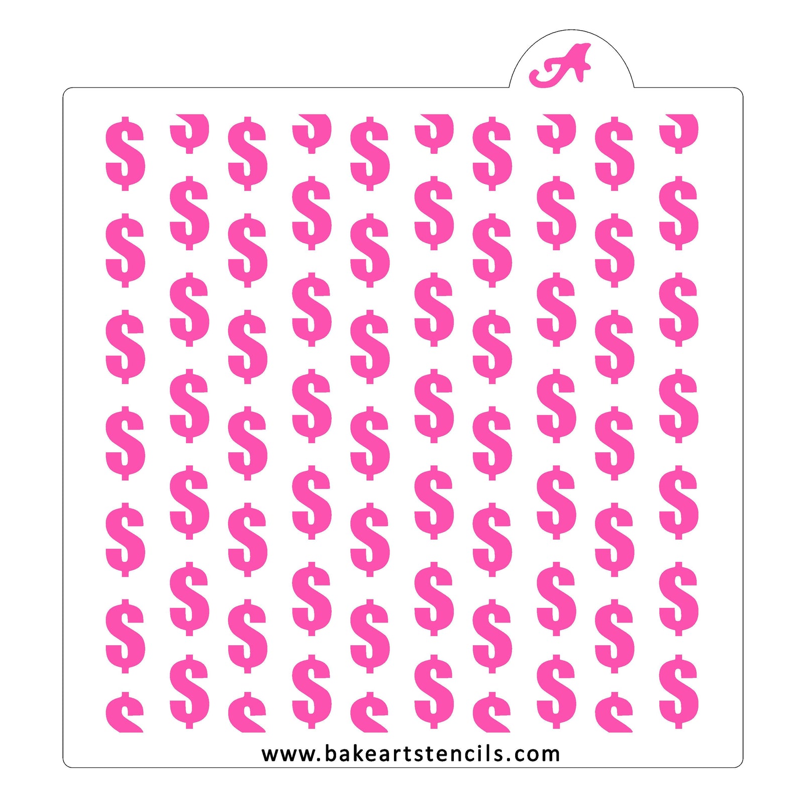 Dollar Signs Pattern Stencil bakeartstencils