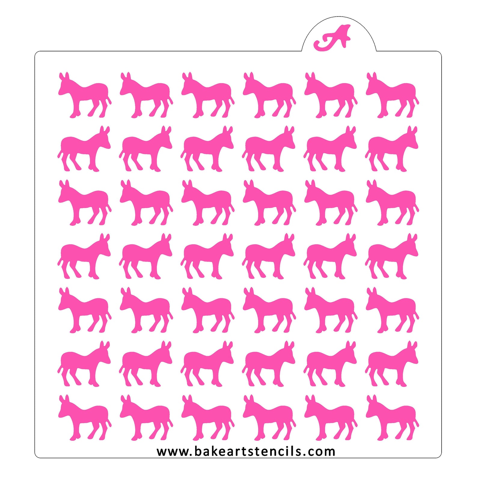 Donkey Pattern Cookie Stencil bakeartstencil