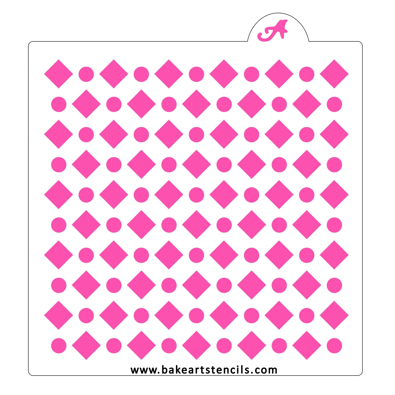 Dots and Diamonds Pattern Stencil bakeartstencil