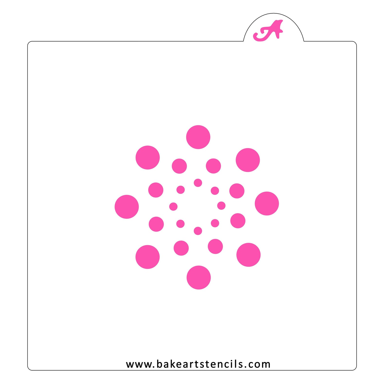 Dotted Diameter Cookie Stencil bakeartstencil