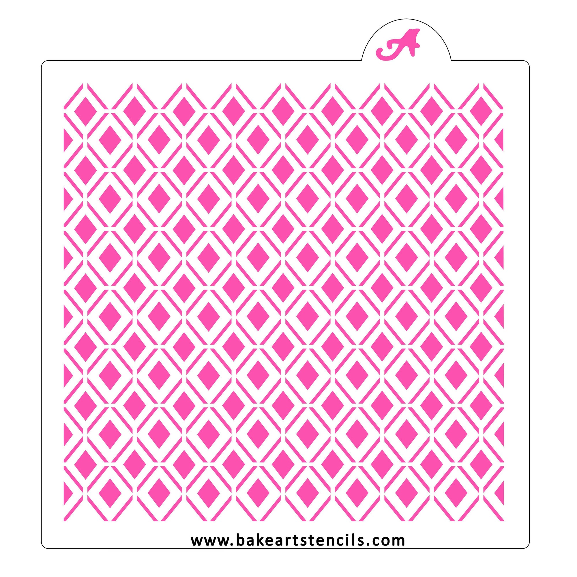 Doubled Diamonds Pattern Stencil - bakeartstencils