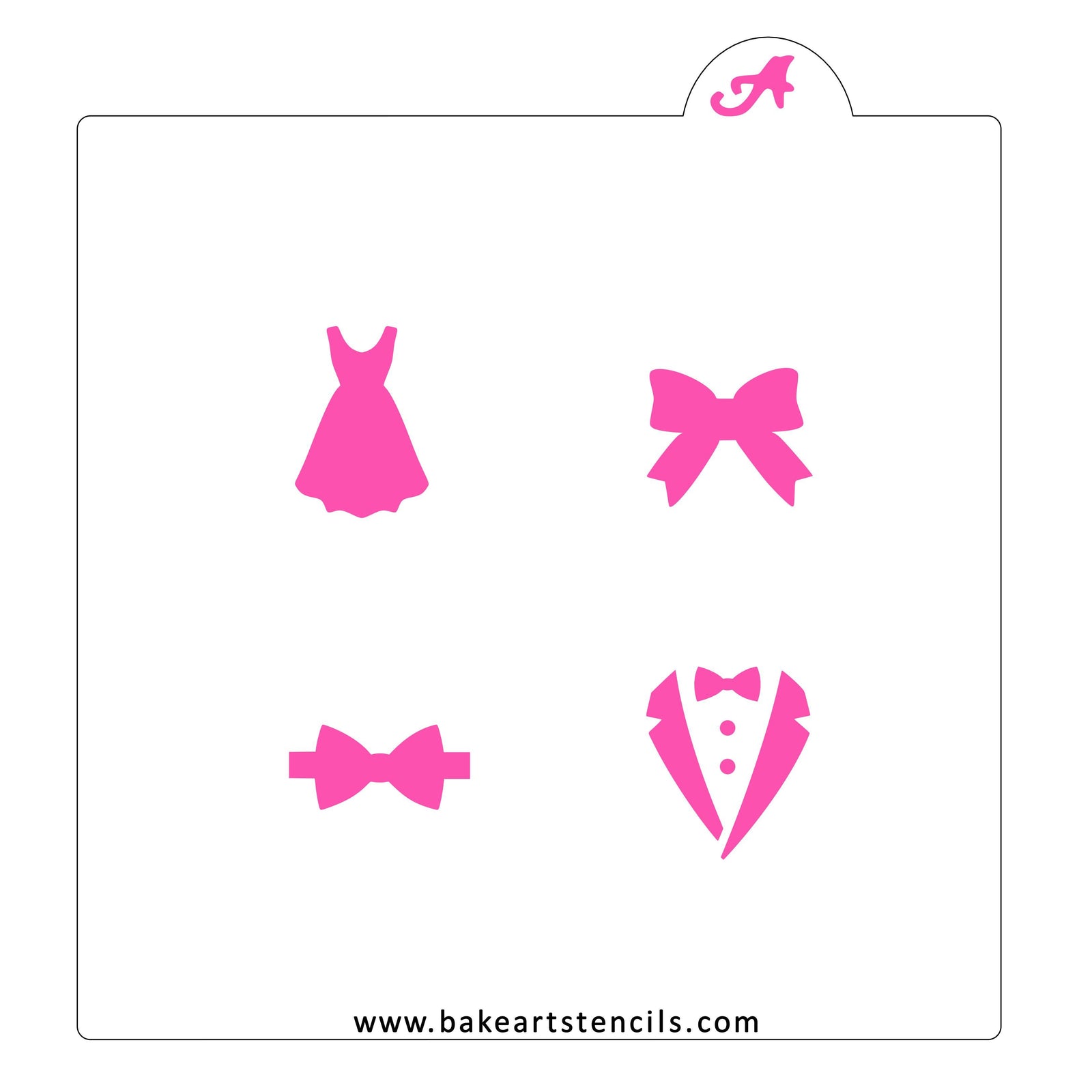 Dressy Attire Oreo Stencil bakeartstencils