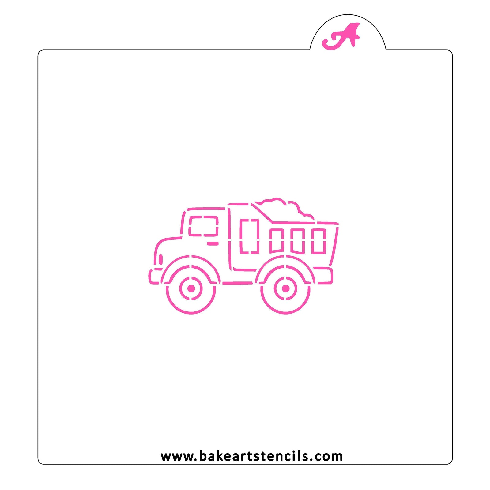 Dump Truck PYO Cookie Stencil bakeartstencil