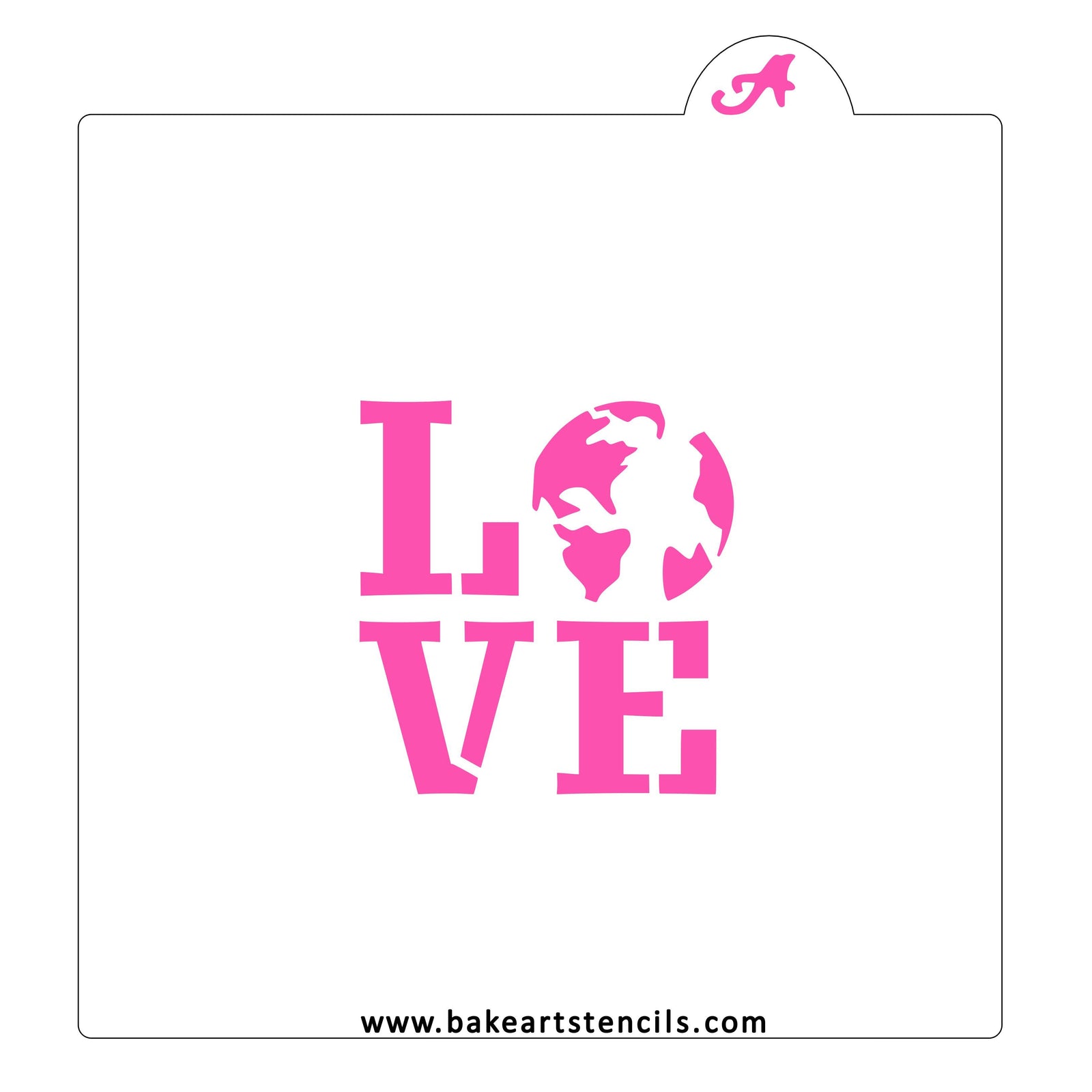 Earth Love Cookie Stencil bakeartstencil