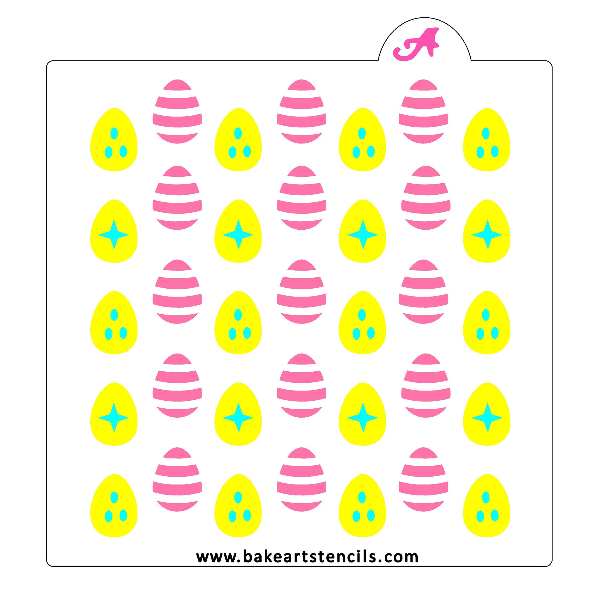 Easter Egg Pattern Stencil bakeartstencil