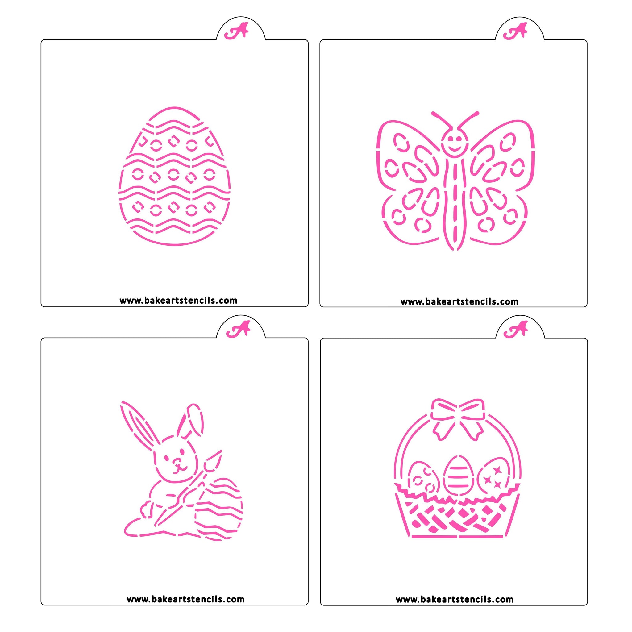 Easter PYO Cookie Stencil Set bakeartstencils easter bunny footprints for floor stencil easter egg pyo cookie