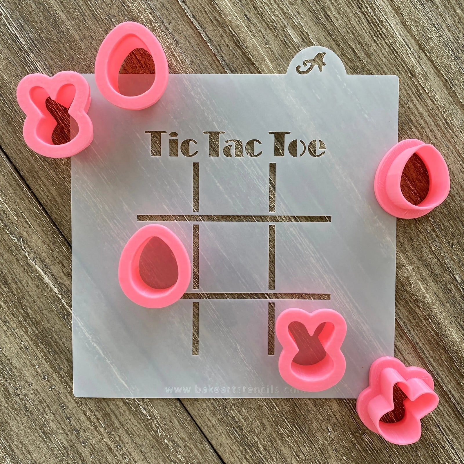 Easter Tic Tac Toe Cookie Decorating Set bakeartstencil