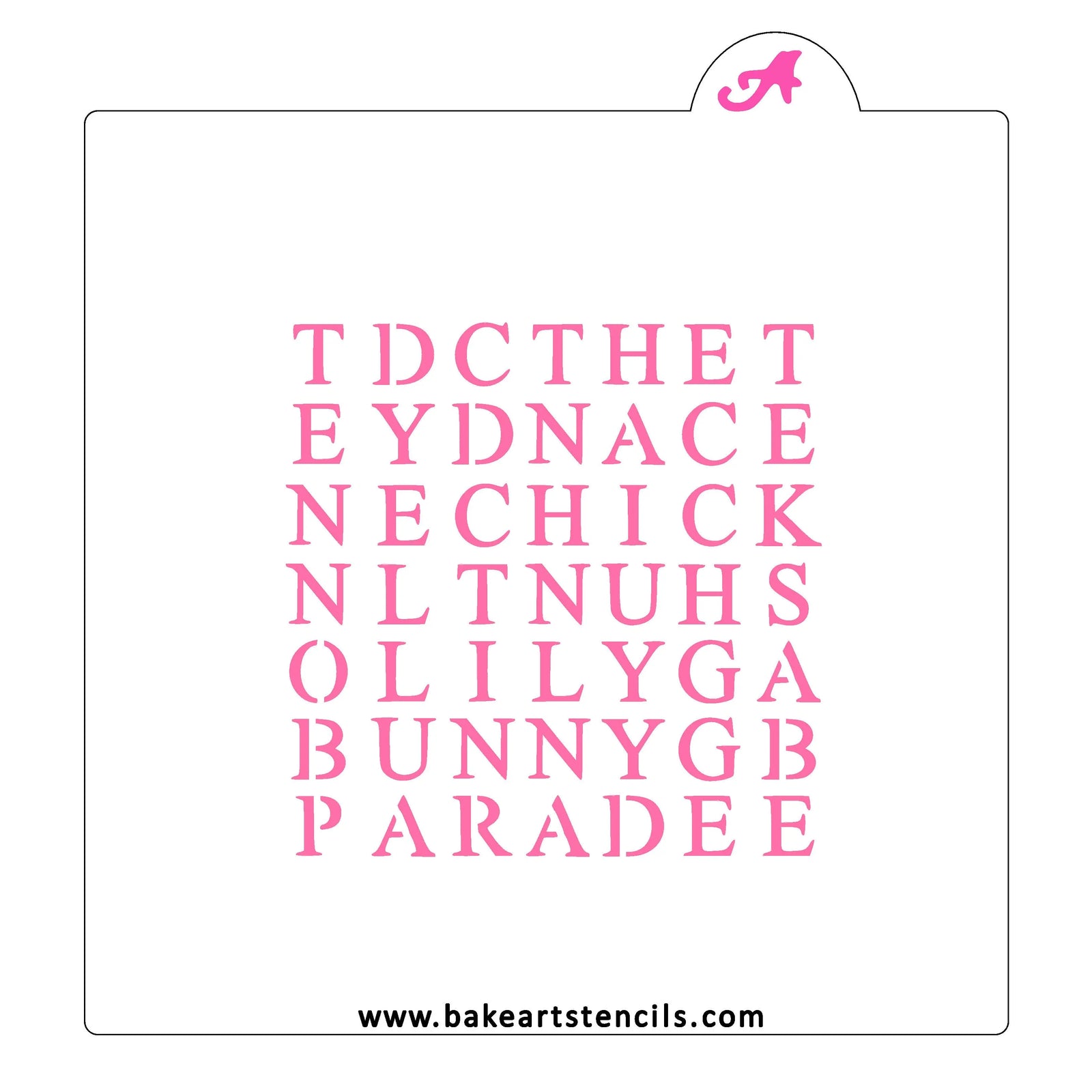 Easter Word Search Cookie Stencil bakeartstencil
