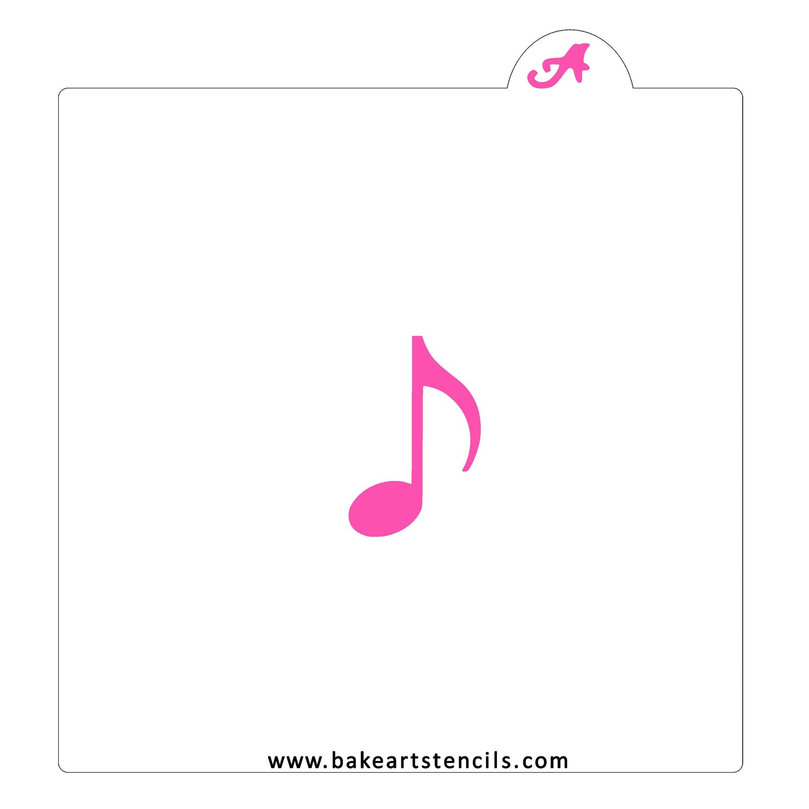 Eighth Music Note Stencil bakeartstencil