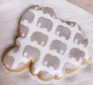 Elephant Pattern Cookie Stencil bakeartstencil