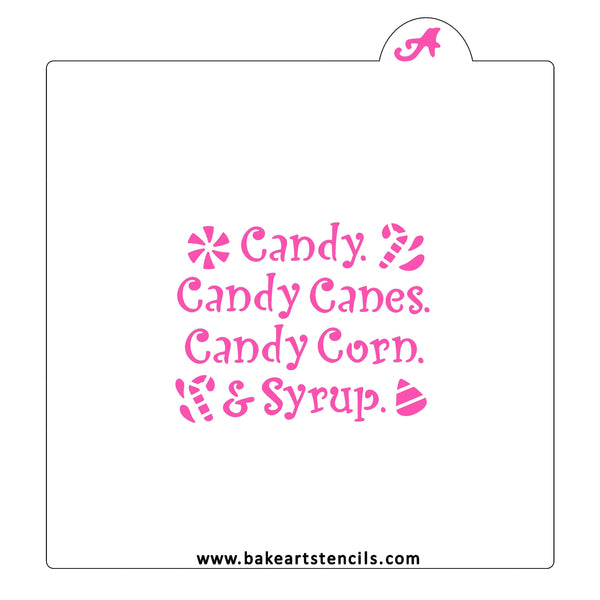 Elf Candy Saying Cookie Stencil - bakeartstencils