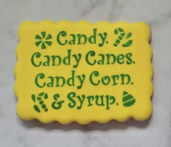 Elf Candy Saying Cookie Stencil - bakeartstencils