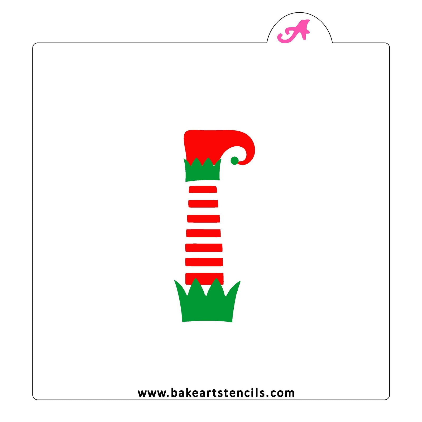 Elf Leg Cookie Stick Stencil bakeartstencil