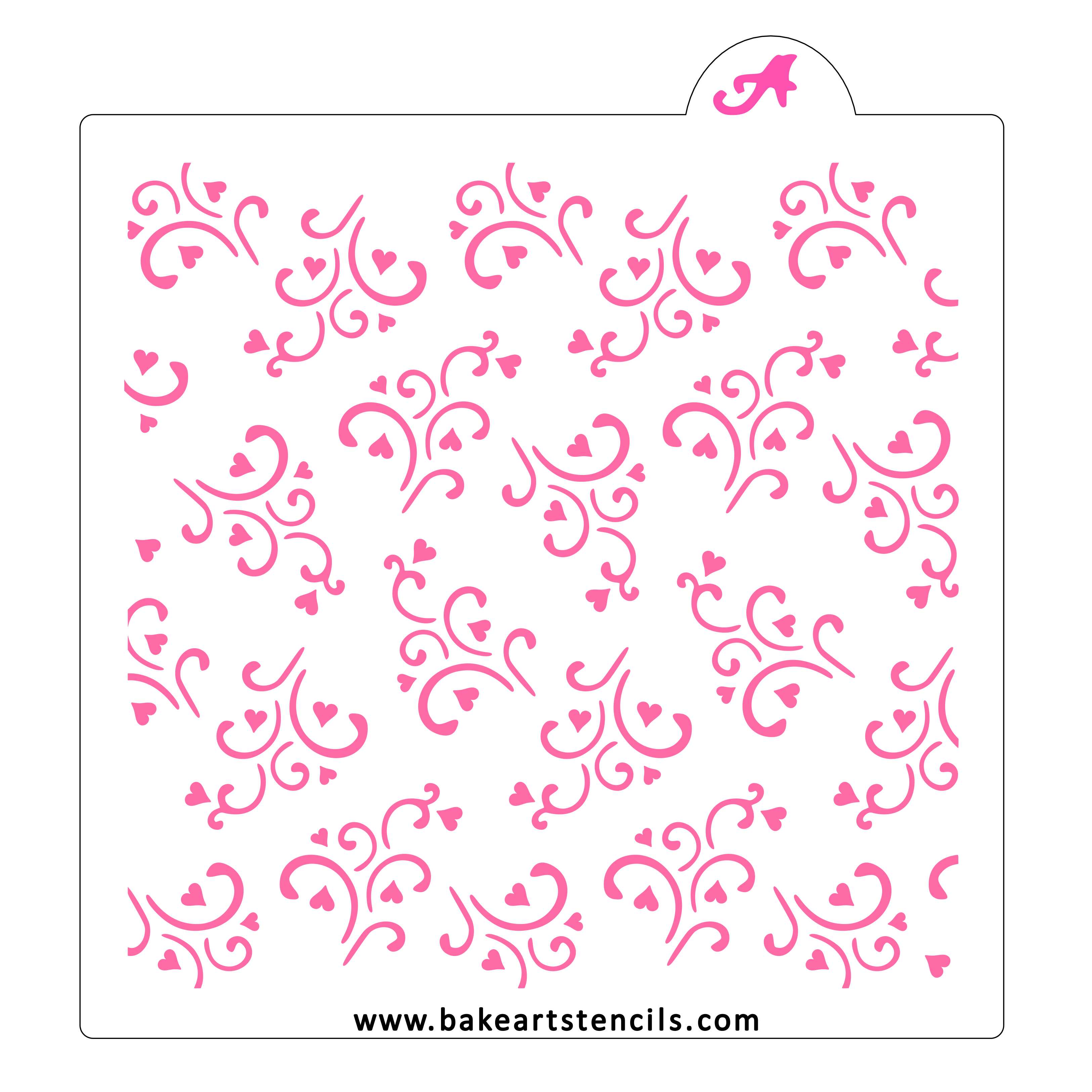 Heart Confetti Cookie Stencil  Valentines Day Cookie Stencil -  bakeartstencils