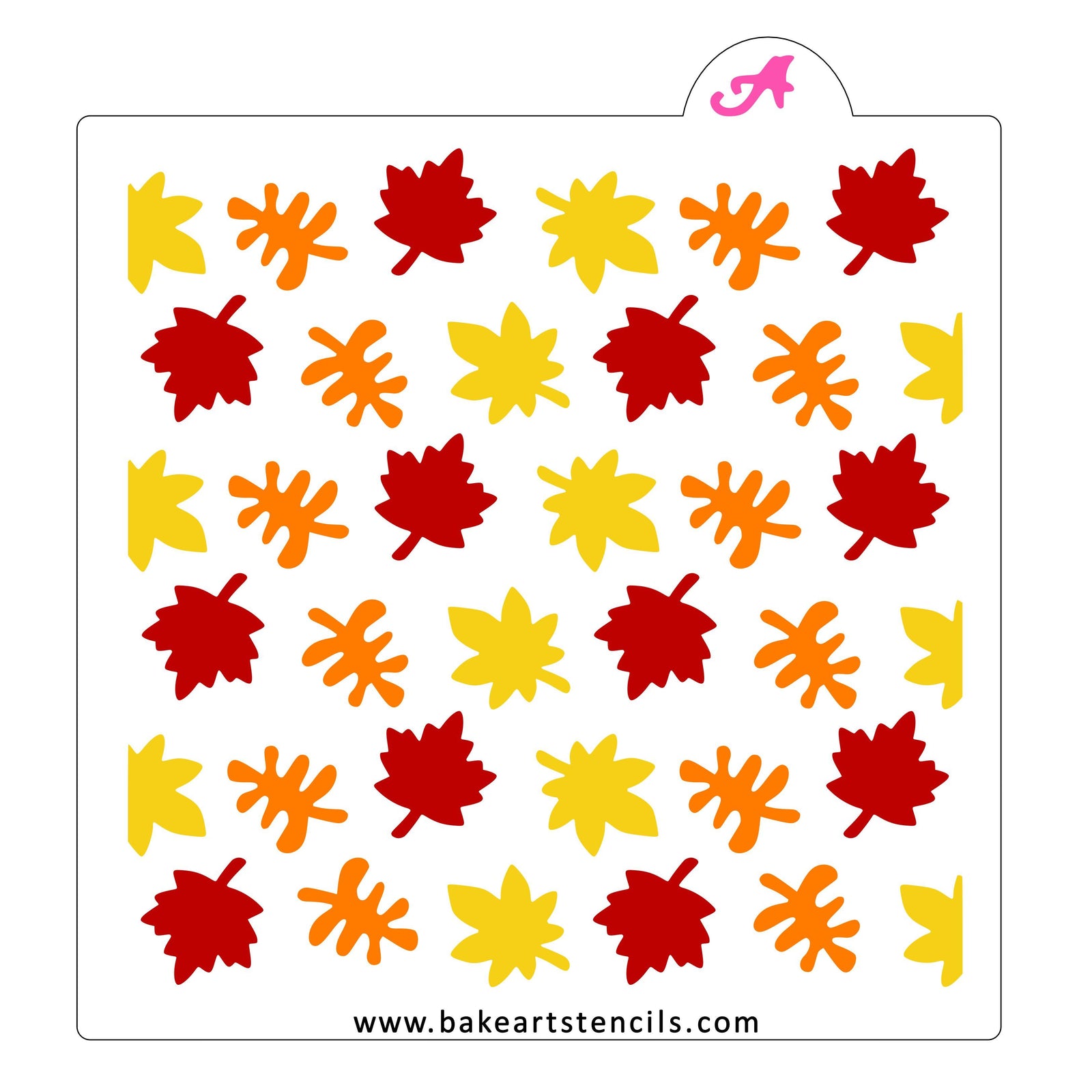 Fall Leaves Pattern Stencil Set bakeartstencil