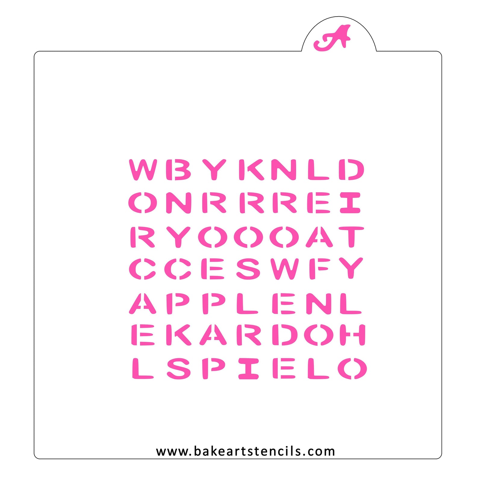 Fall Word Search Cookie Stencil bakeartstencil