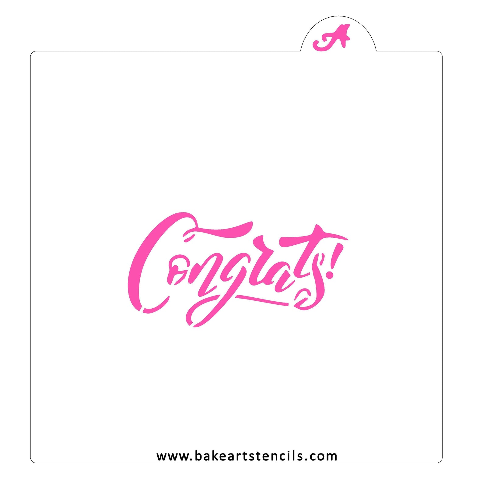 Fancy Congrats Cookie Stencil bakeartstencil