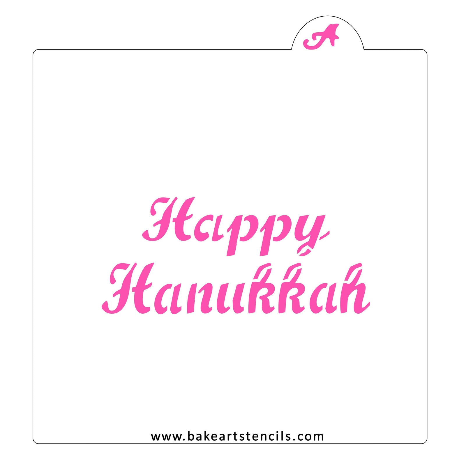Fancy Happy Hanukkah Stencil bakeartstencil